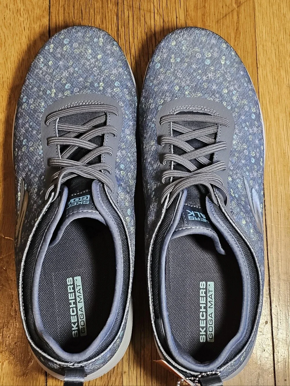 Skechers Go Walk Go Go Mat Slip On Blue Floral Sneakers Women's Size 8.5 NWT
